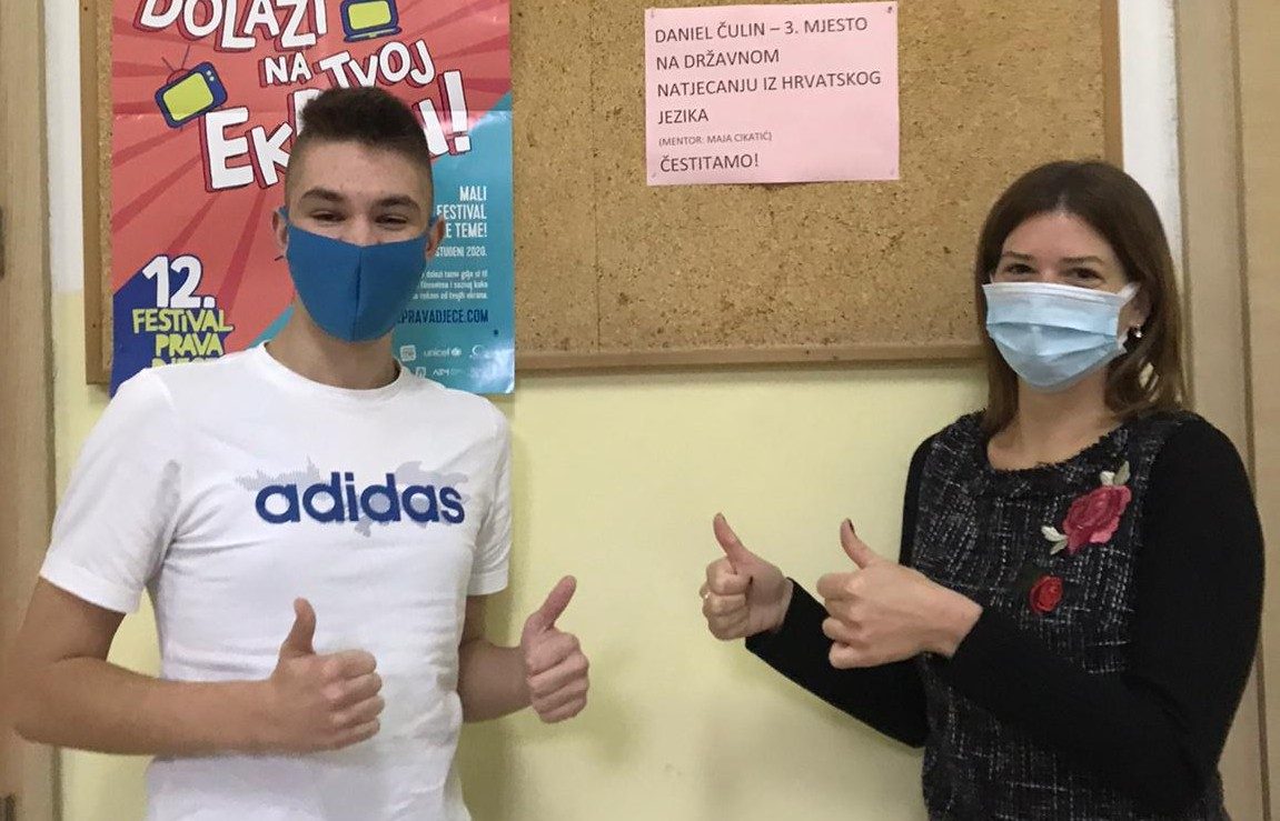 3. mjesto na državnoj razini Natjecanja iz hrvatskog jezika